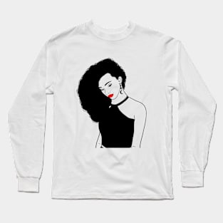 Schöne Frau mit Locken - Geschenk - Beauty Long Sleeve T-Shirt